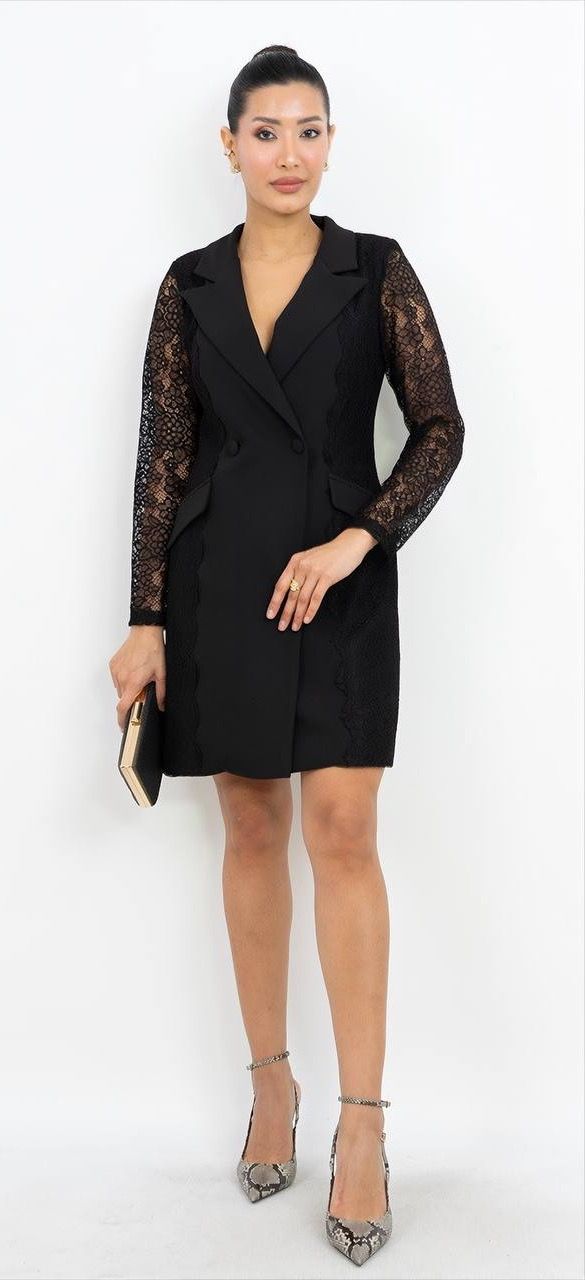 Dantel Detaylı Mini Elbise 6