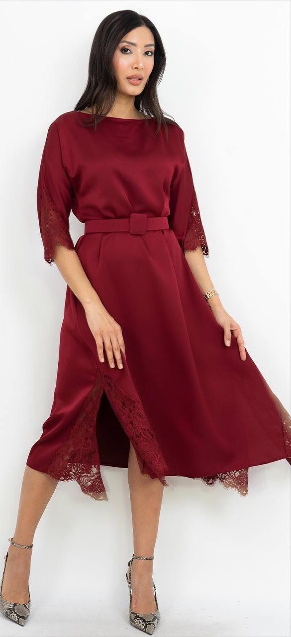 Dantel Detaylı Uzun Elbise 2