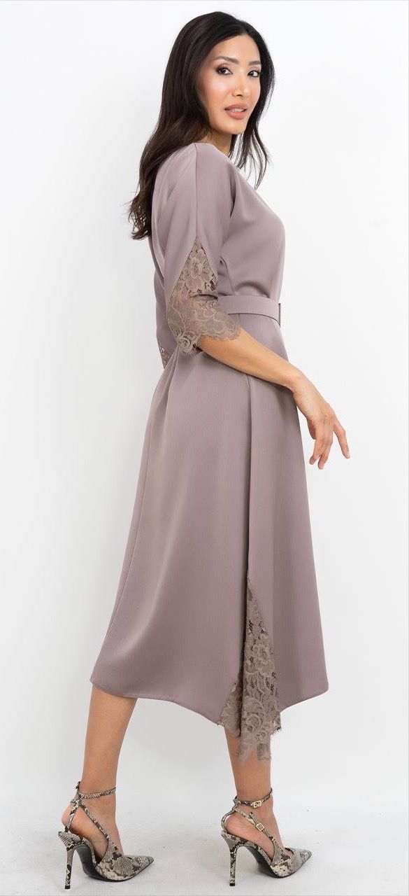 Dantel Detaylı Uzun Elbise 7