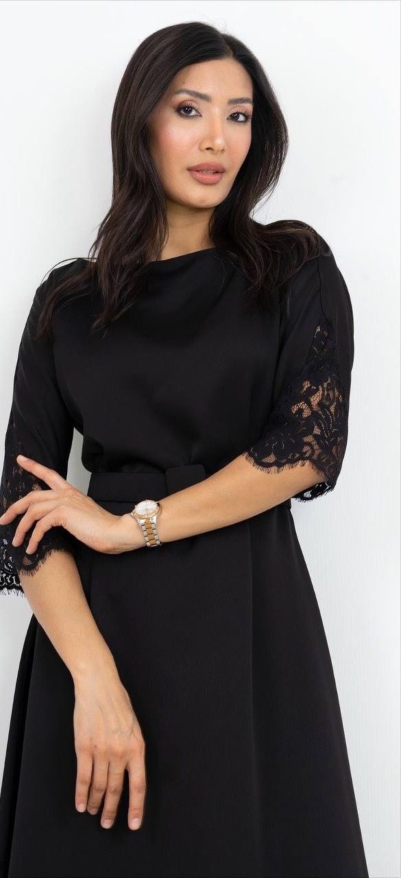 Dantel Detaylı Uzun Elbise 9