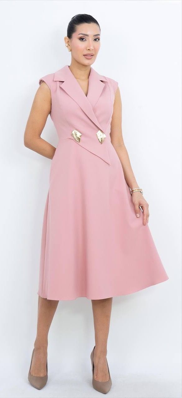 Düğme Detaylı Elbise