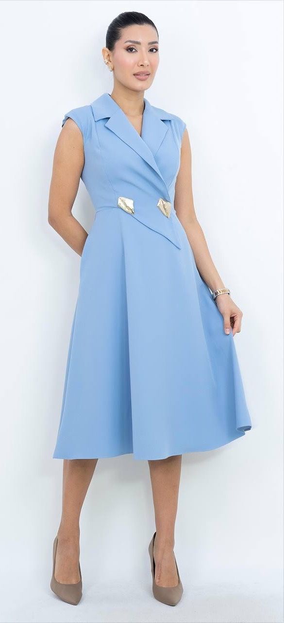 Düğme Detaylı Elbise 5