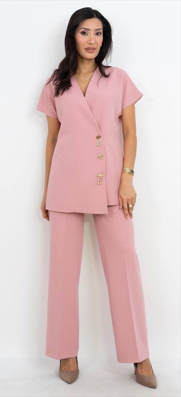 Düğme Detaylı Takım Elbise 6