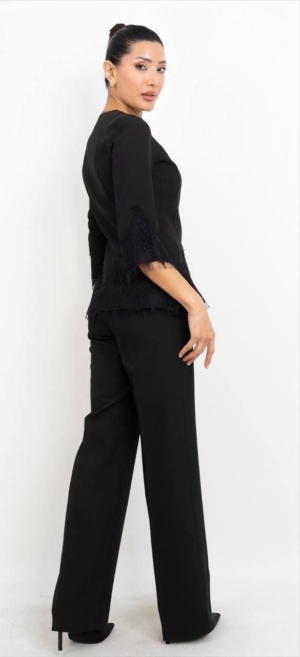 Düğme Detaylı V Yaka Takım Elbise 5