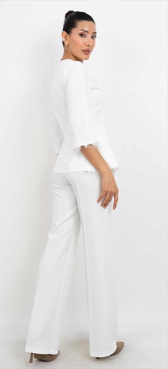 Düğme Detaylı V Yaka Takım Elbise 6