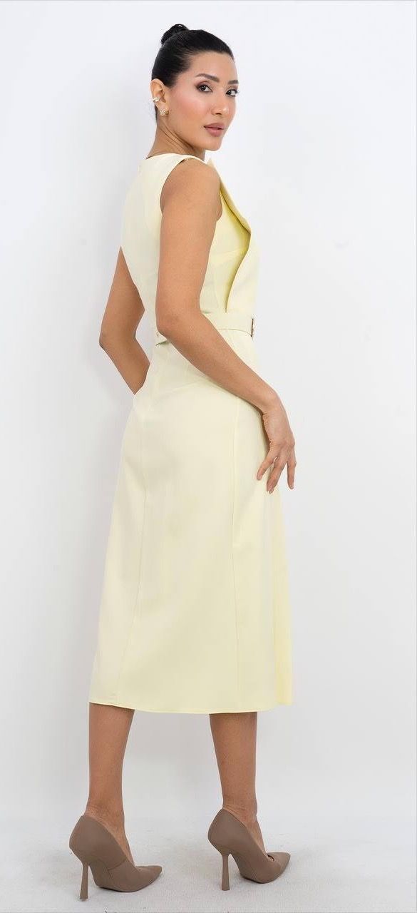 Kemer Detaylı Kısa Kollu Elbise 5