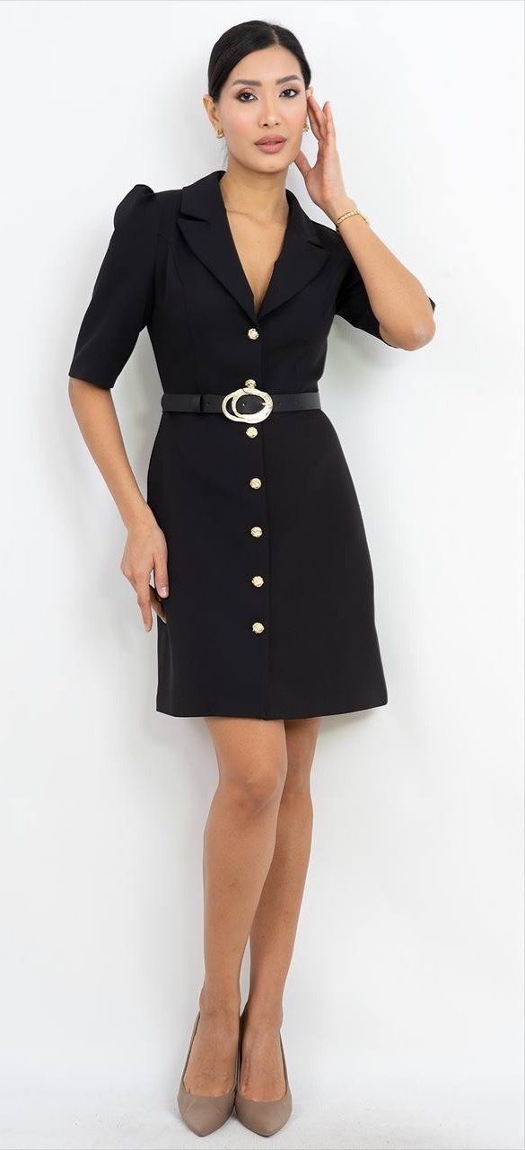 Kemer Detaylı Mini Elbise 8