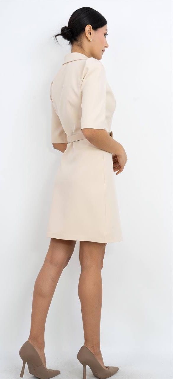 Kemer Detaylı Mini Elbise 9