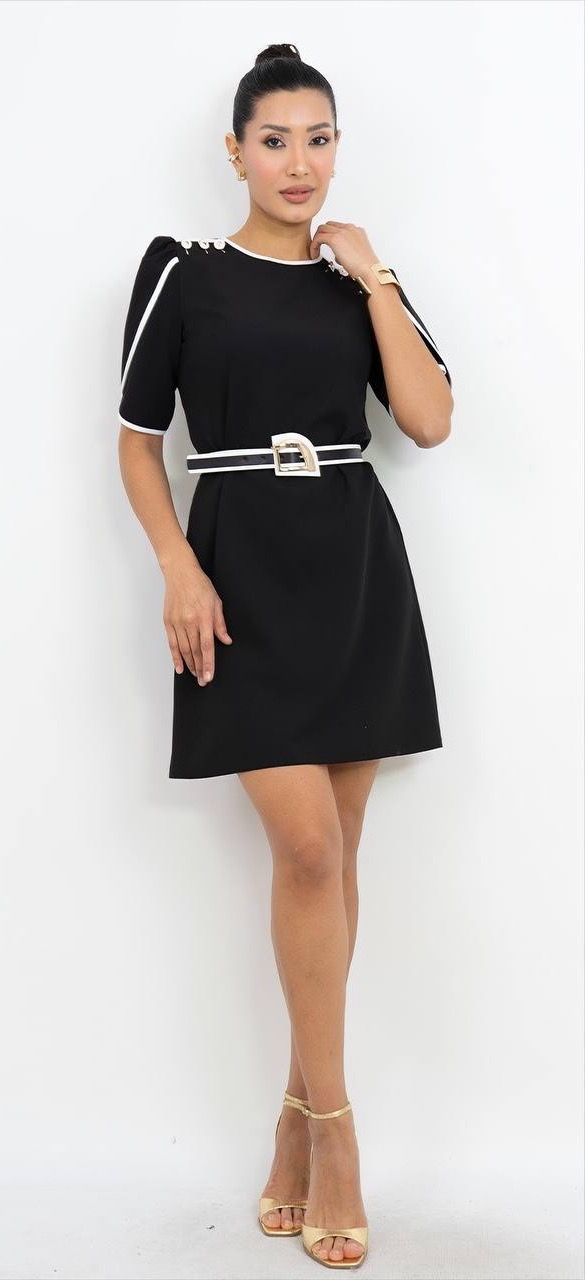 Kemer Detaylı Mini Elbise 2