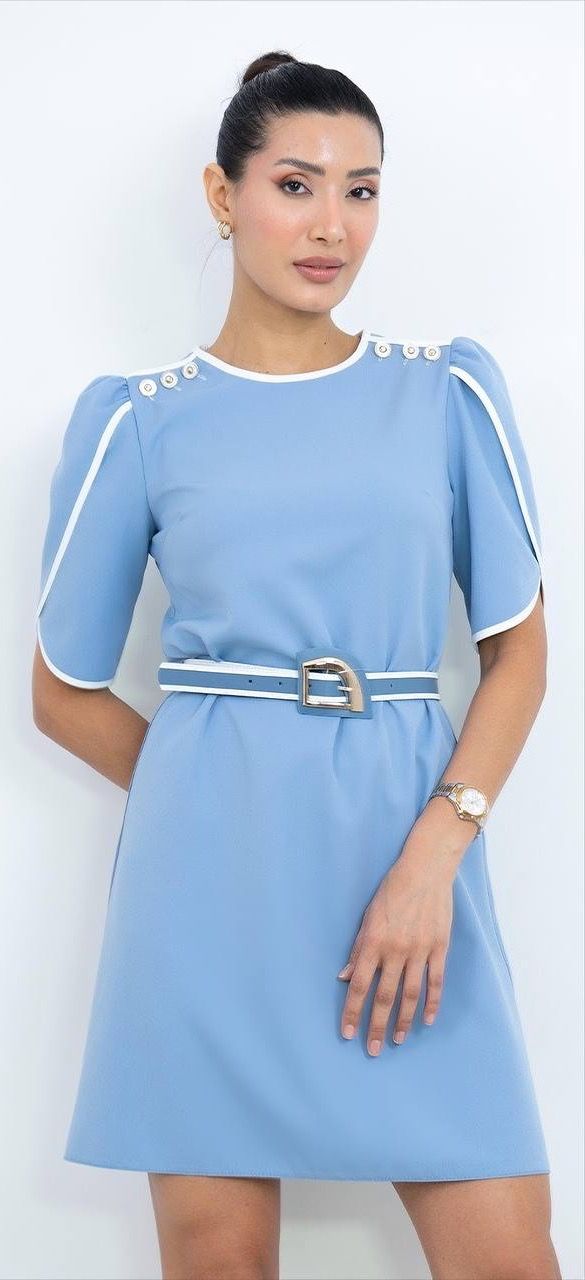 Kemer Detaylı Mini Elbise 4