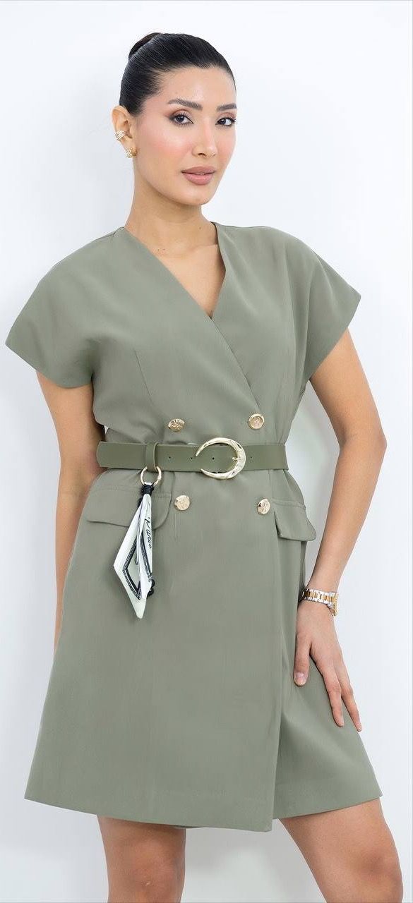 Kemer Detaylı Mini Elbise 6