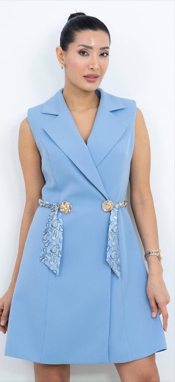 Kemer Detaylı Mini Elbise 6