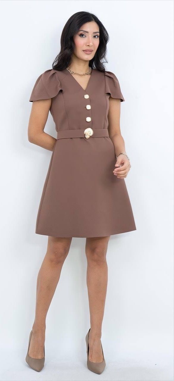 Kemer Detaylı Mini Elbise