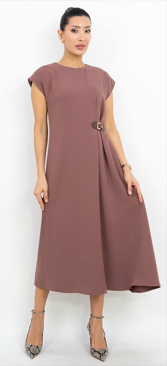 Kemer Detaylı Uzun Elbise 4