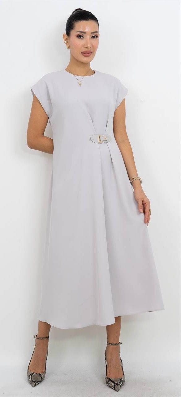 Kemer Detaylı Uzun Elbise 8