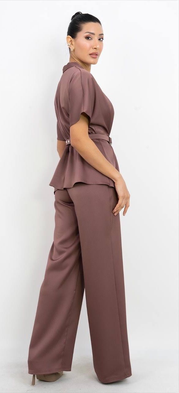 Kemer Detaylı V Yaka Takım Elbise 8