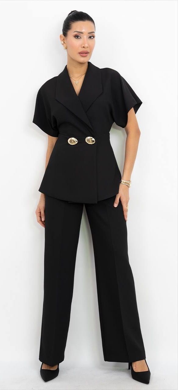 Kemer Detaylı V Yaka Takım Elbise 6