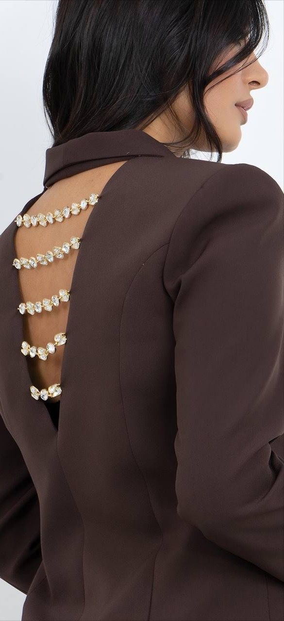 Sırt Dekolteli Uzun Kollu Elbise 5