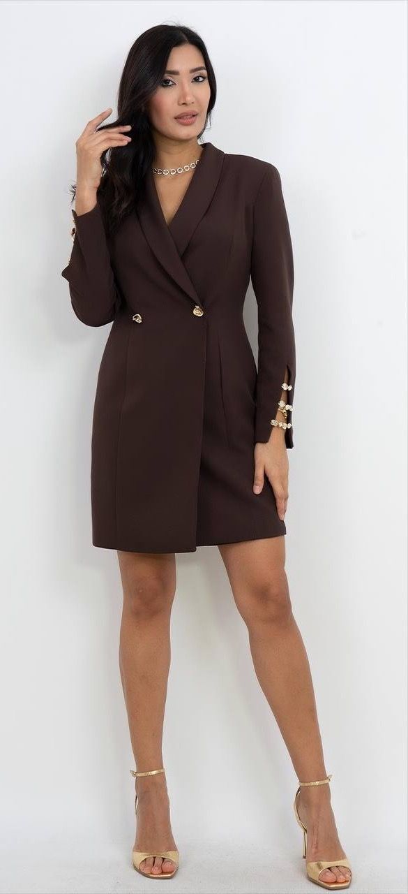 Sırt Dekolteli Uzun Kollu Elbise 6