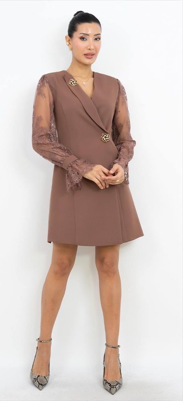 Tül Detaylı Mini Elbise 3