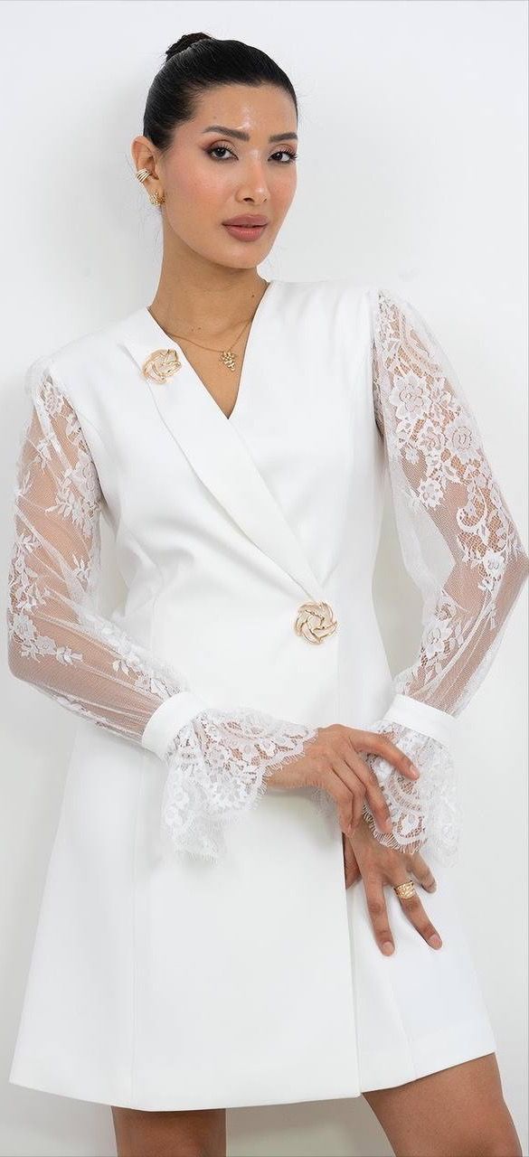 Tül Detaylı Mini Elbise 5